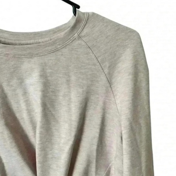 Lululemon Blush Pink Tuck & Gather Pullover Long Sleeve Tie Front Cropped - Picture 5 of 8